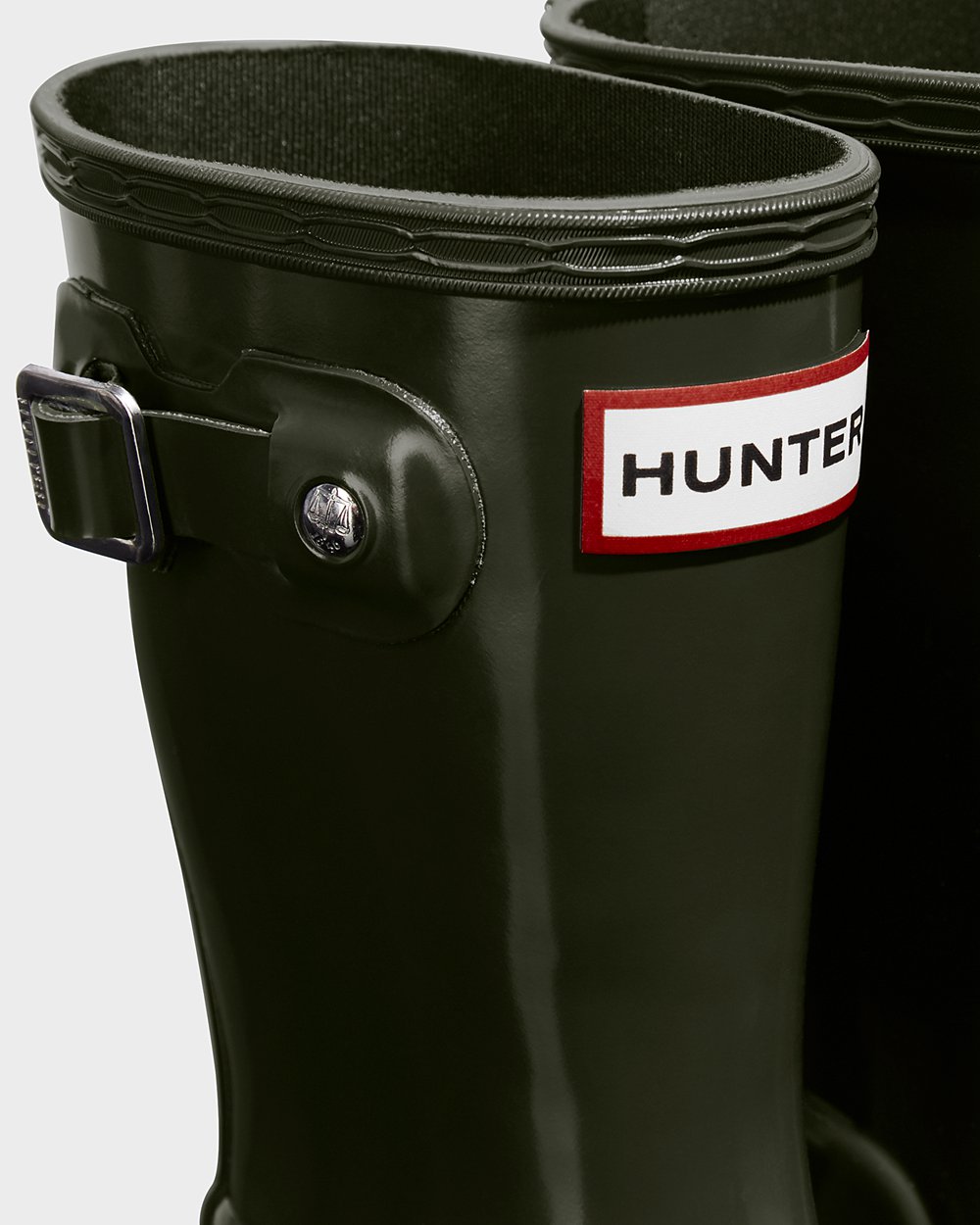 Hunter Niños Original Little Gloss - Botas de Lluvia Verde Oscuro Oliva - 684-QNKLRB